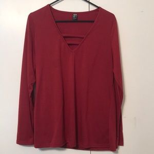 Womens too long sleeve red